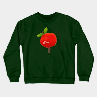 Cute red apple and his cute pet worm, version 4 Crewneck Sweatshirt